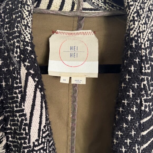 Anthropologie Hei Hei Fringed Fieldwork Military Style Jacket Szie XS - Picture 5 of 8